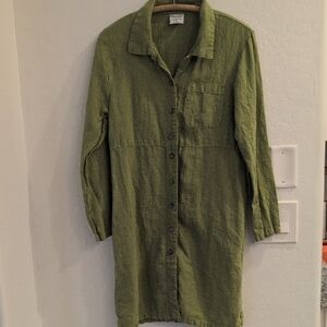 J. Jill Men's Casual Green Button-Down Shirt